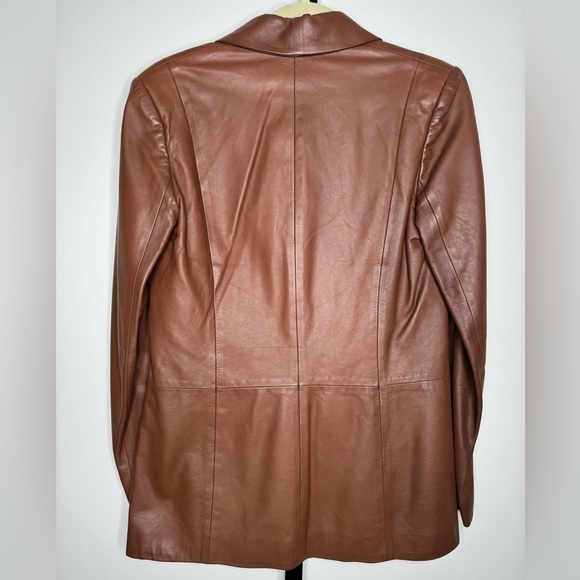 Loewe Vintage Cognac Brown Leather Blazer – Size 38 (US 6) - Picture 5 of 9